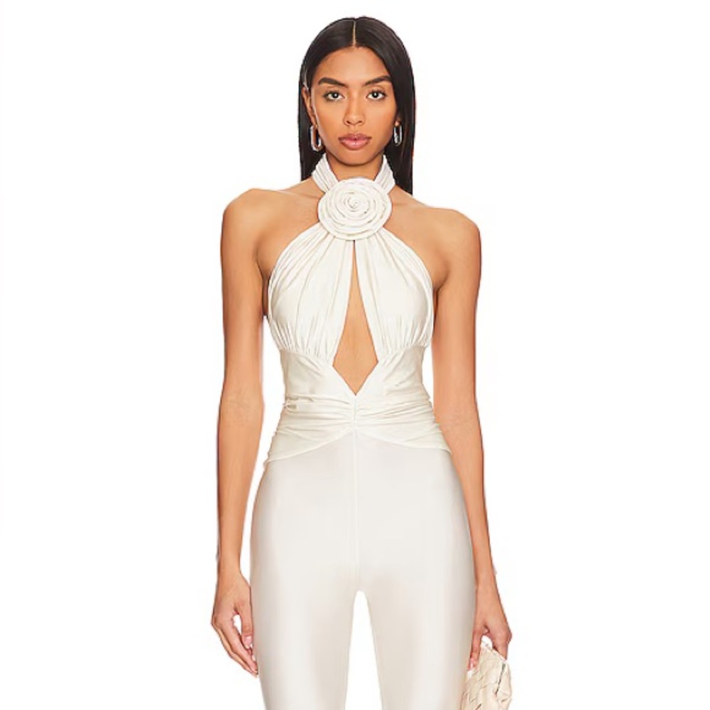 Ronny Kobo Abreen Catsuit in Pearl